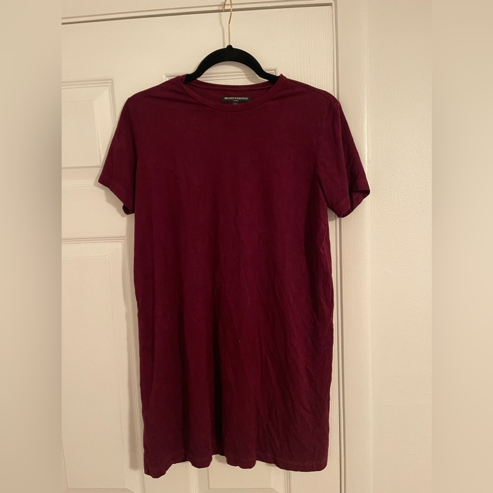 Brandy Melville Garnet Shirt Dress in Suede Material
